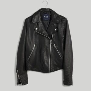 Madewell washed leather moto jacket!